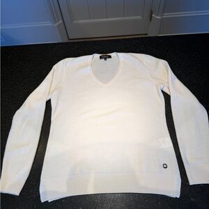 Loro Piana Men's Off-White V-Neck Sweater